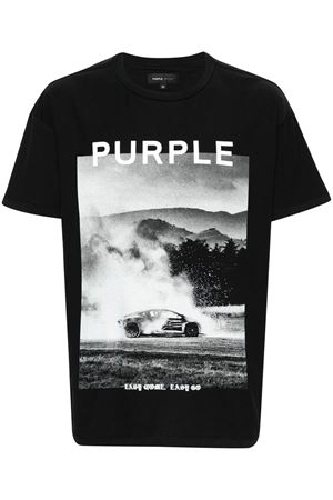 T-shirt in cotone nero PURPLE BRAND | P101JBEG424BLACK